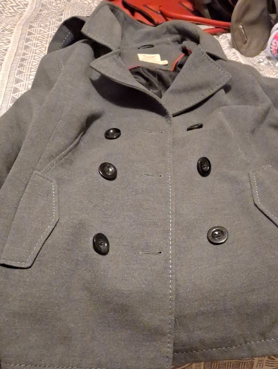 Faded Glory Jackets & Blazers - Faded Glory Men's Double-Breasted Charcoal Gray Pea Coat